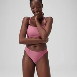 Bas de bikini classique uni Femme Rose