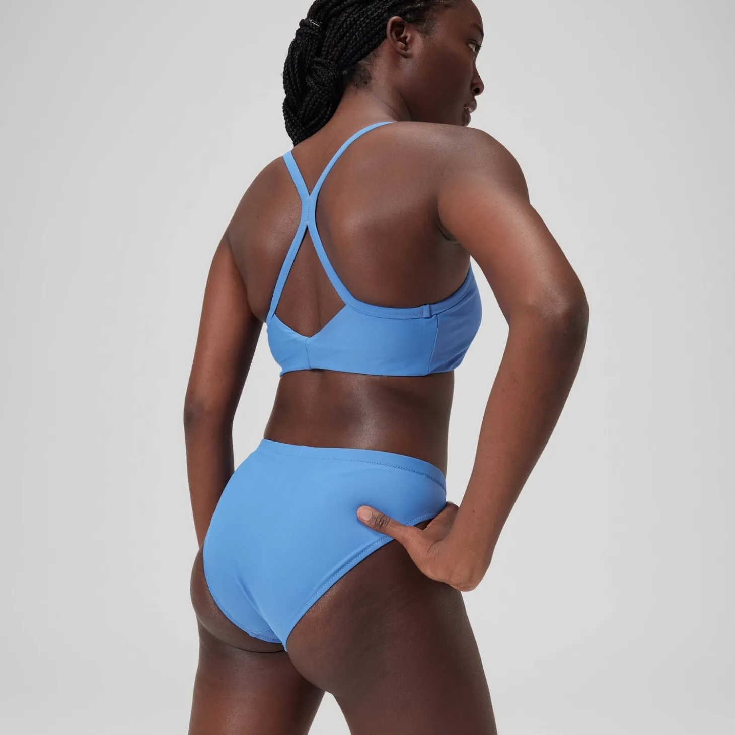 Bas de bikini classique uni Femme bleu