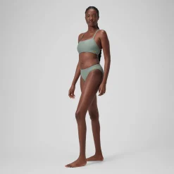 Bas de bikini classique uni Femme vert
