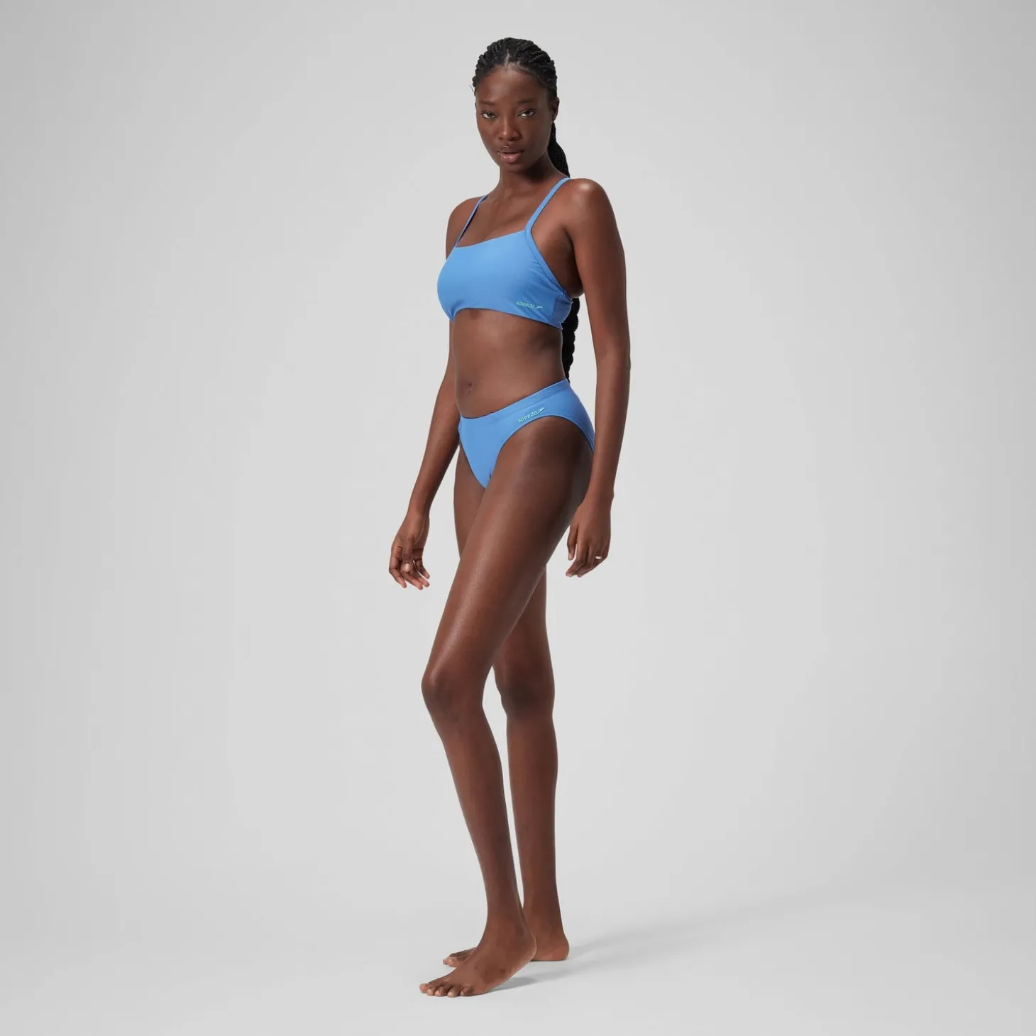Bas de bikini classique uni Femme bleu