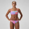 Bas de bikini Femme Club Training imprimé rose/vert