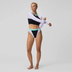 Bas de bikini Femme Colourblock FLU3NTE taille haute noir