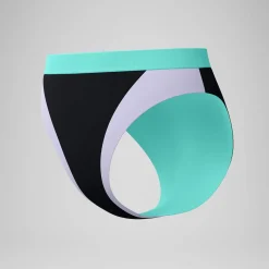 Bas de bikini Femme Colourblock FLU3NTE taille haute noir