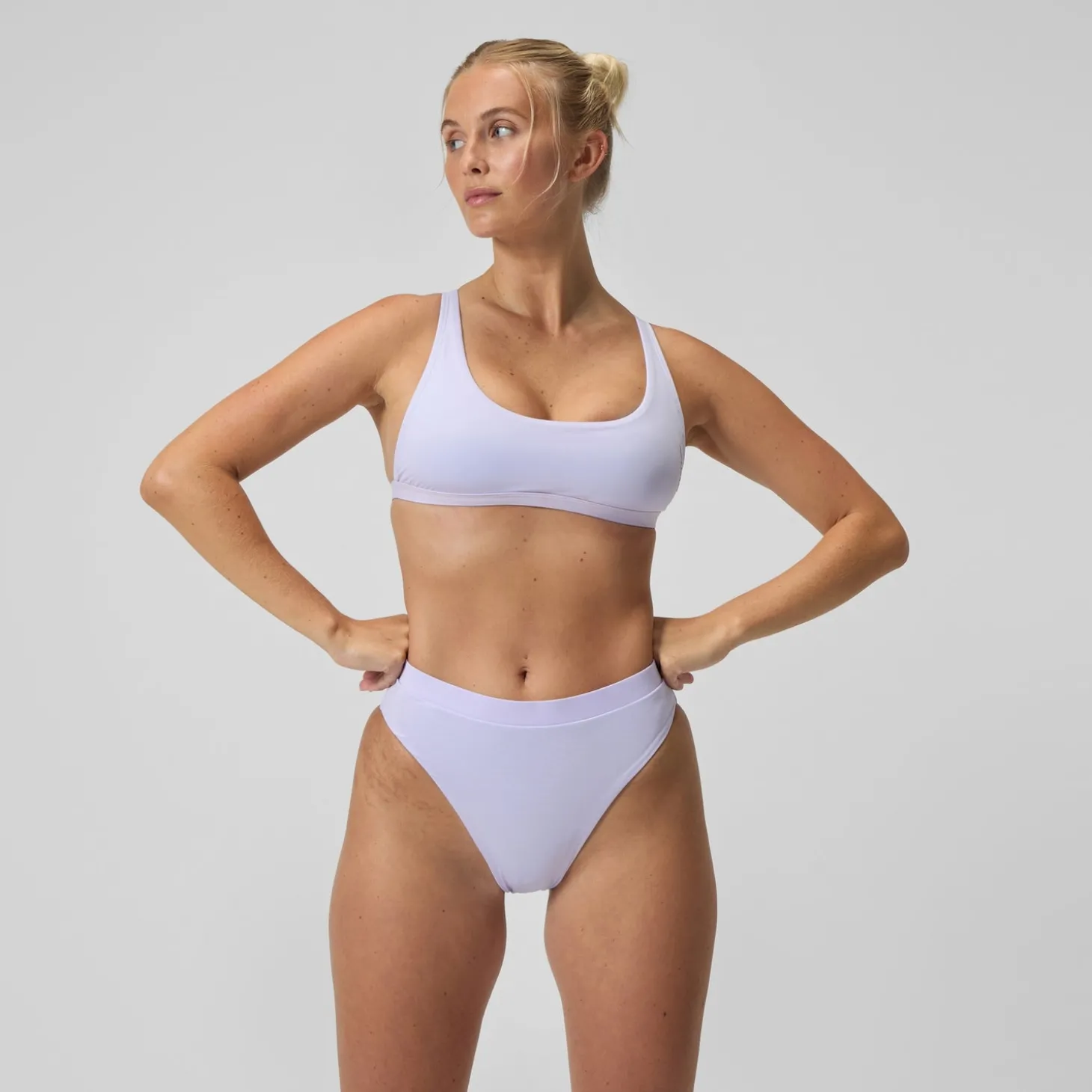 Bas de bikini Femme FLU3NTE Solid taille haute lilas