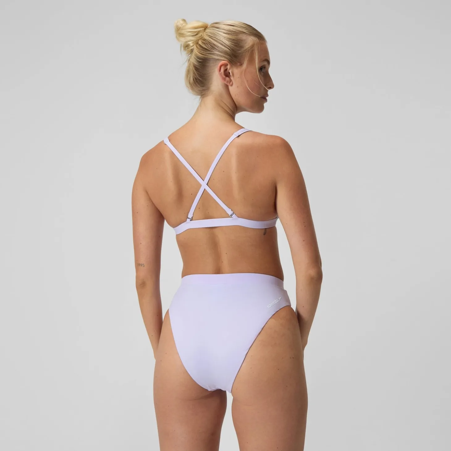 Bas de bikini Femme FLU3NTE Solid taille haute lilas