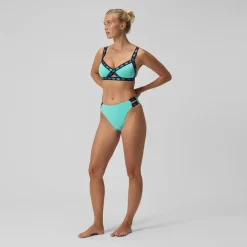 Bas de bikini Femme FLU3NTE Logo Elastic taille haute turquoise