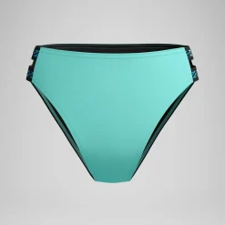 Bas de bikini Femme FLU3NTE Logo Elastic taille haute turquoise