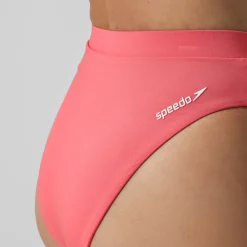 Bas de bikini Femme FLU3NTE Solid taille haute corail