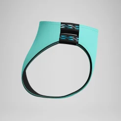 Bas de bikini Femme FLU3NTE Logo Elastic taille haute turquoise