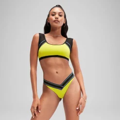 Bas de bikini FLU3NTE à échancrure en V vert