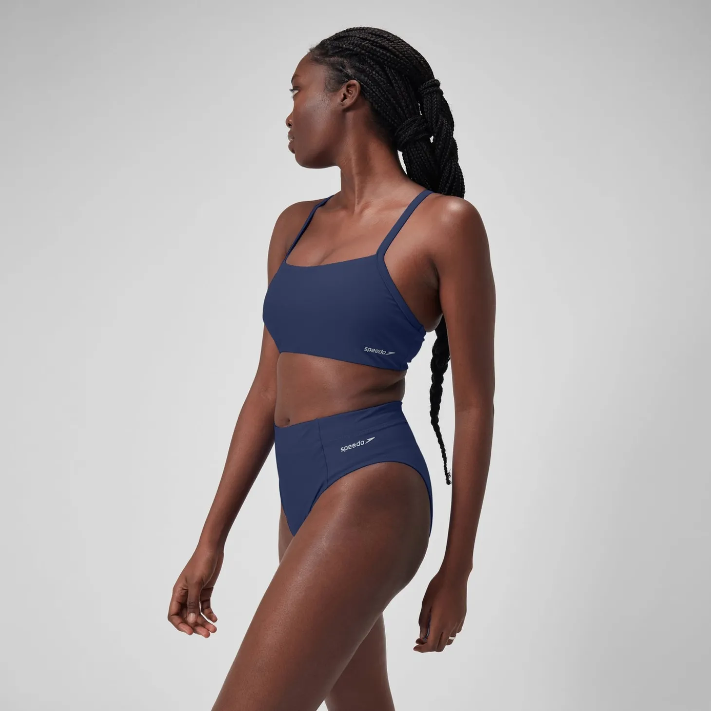 Bas uni taille haute pour Femmes Bleu céruléen