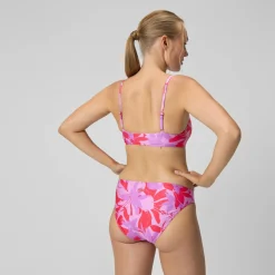 Bikini Femme ajustable à fines bretelles et imprimés rouge