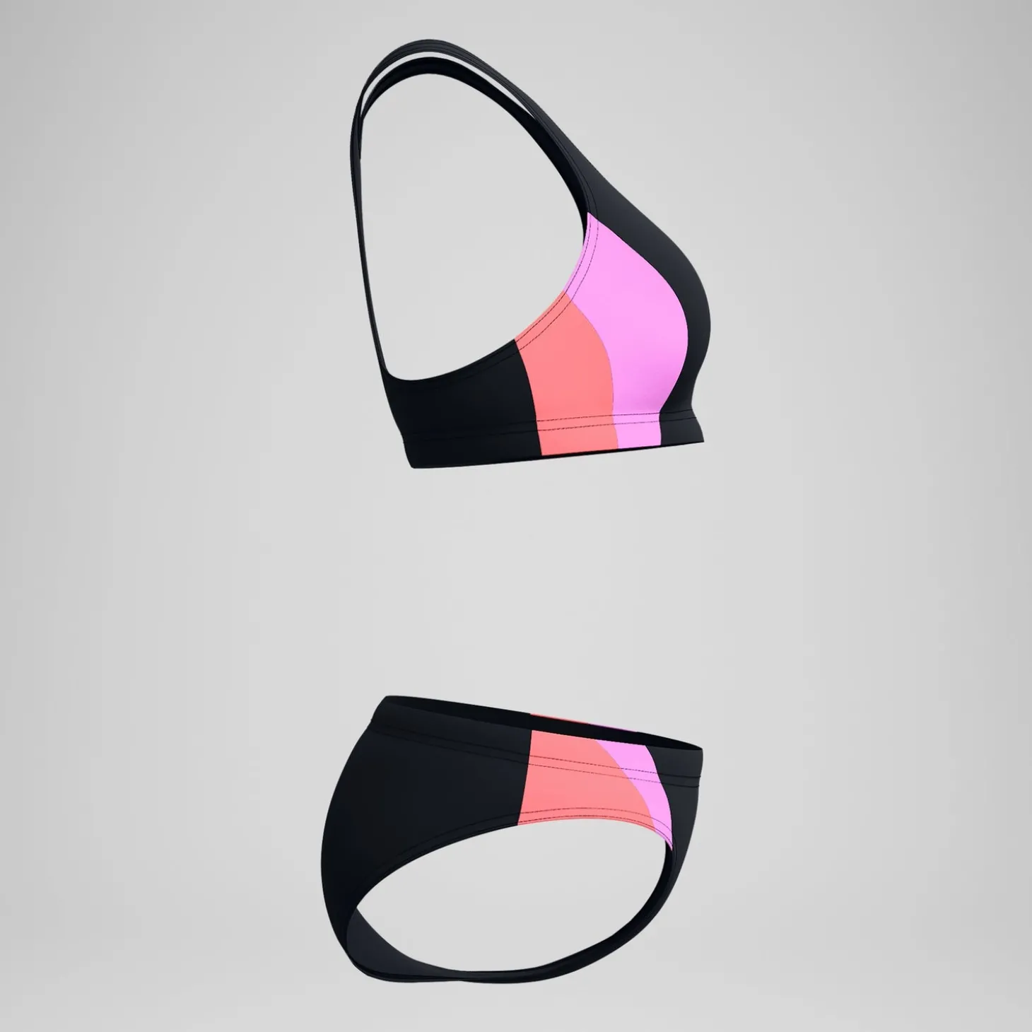 Bikini Femme bicolore Splice 2.0 noir/rose
