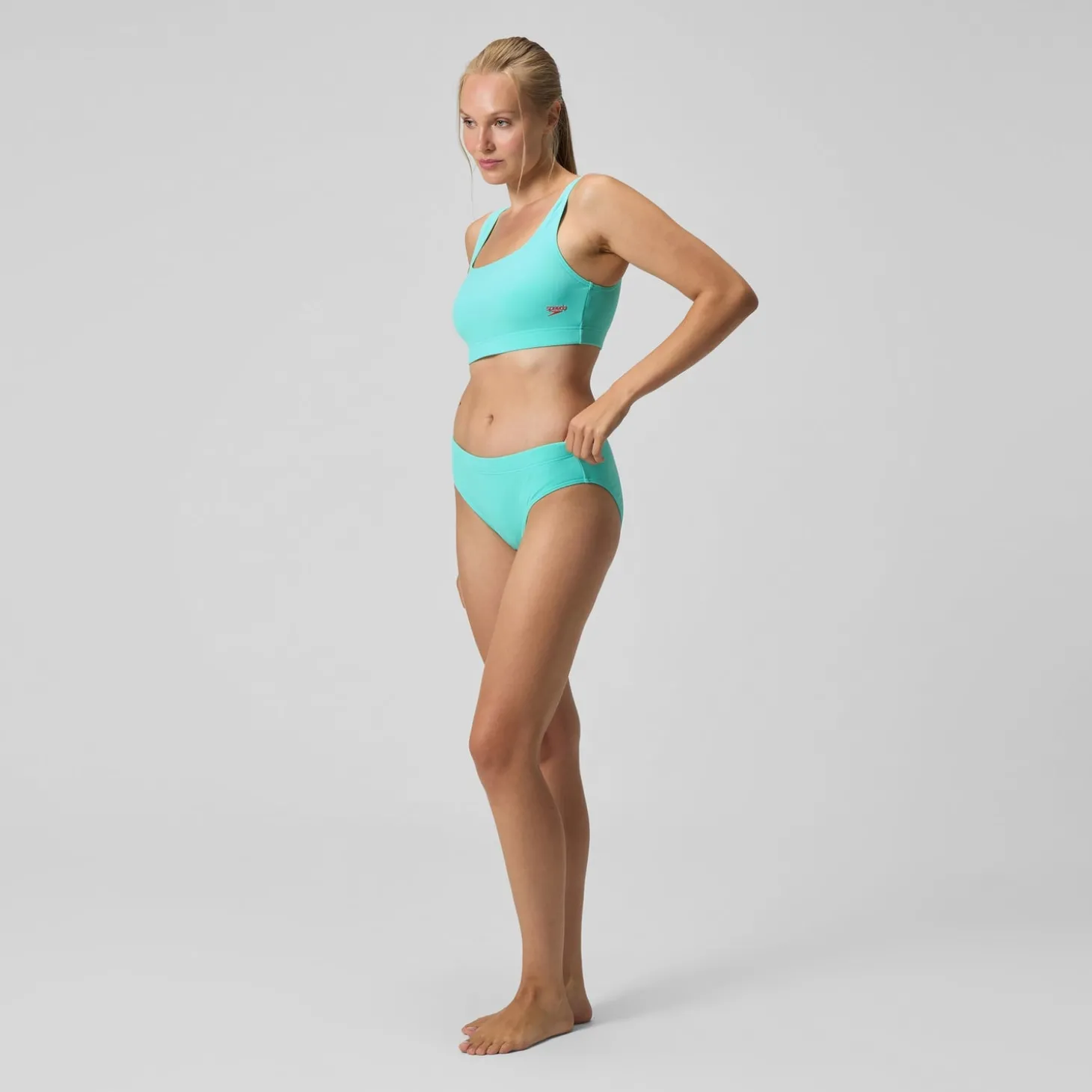 Bikini Femme texturé à dos en U Deep turquoise