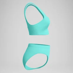 Bikini Femme texturé à dos en U Deep turquoise