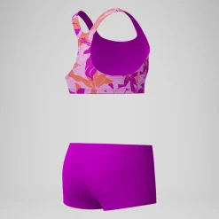 Bikini Fille Boyleg imprimé rose