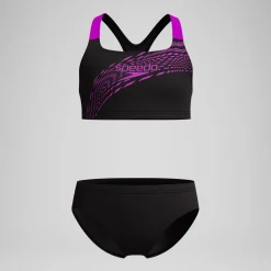 Bikini Fille Medley Logo noir/rose
