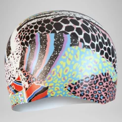 Bonnet de bain à imprimé numérique Blanc/Noir/Vert Matcha