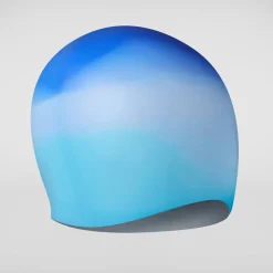 Bonnet de bain Adulte en silicone multicolore bleu