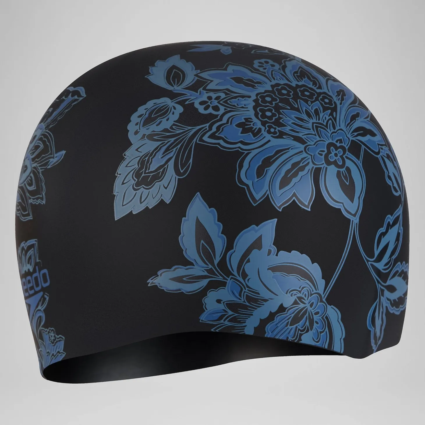 Bonnet de bain Cheveux longs Imprimé Noir/Bleu de Sèvres