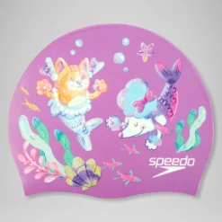 Bonnet de bain enfant à imprimé numérique Rose kiki/Cyclamen/Pétale