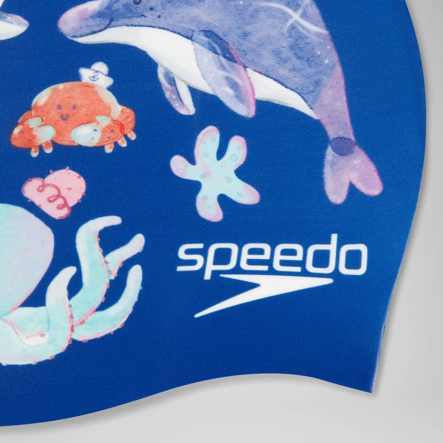 Bonnet de bain enfant à imprimé numérique Bleu impérial/Bleu picton/Bleu curieux