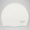 Bonnet de bain uni moulé en silicone Blanc/Argent