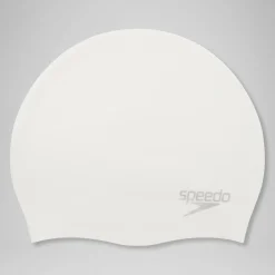 Bonnet de bain uni moulé en silicone Blanc/Argent