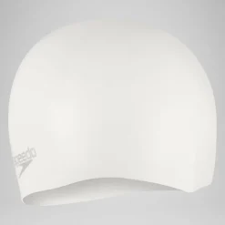Bonnet de bain uni moulé en silicone Blanc/Argent