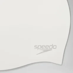 Bonnet de bain uni moulé en silicone Blanc/Argent