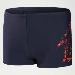 Boxer de bain Garçon HyperBoom Logo Placement bleu marine/orange