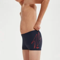 Boxer de bain Garçon HyperBoom bleu marine/rouge