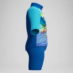 Boxer de bain Garçon Learn to Swim imprimé numérique bleu