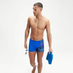 Boxer de bain Homme Allover coupe en V bleu/noir