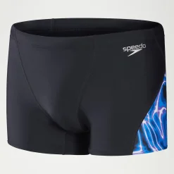 Boxer de bain Homme Allover coupe en V noir/bleu