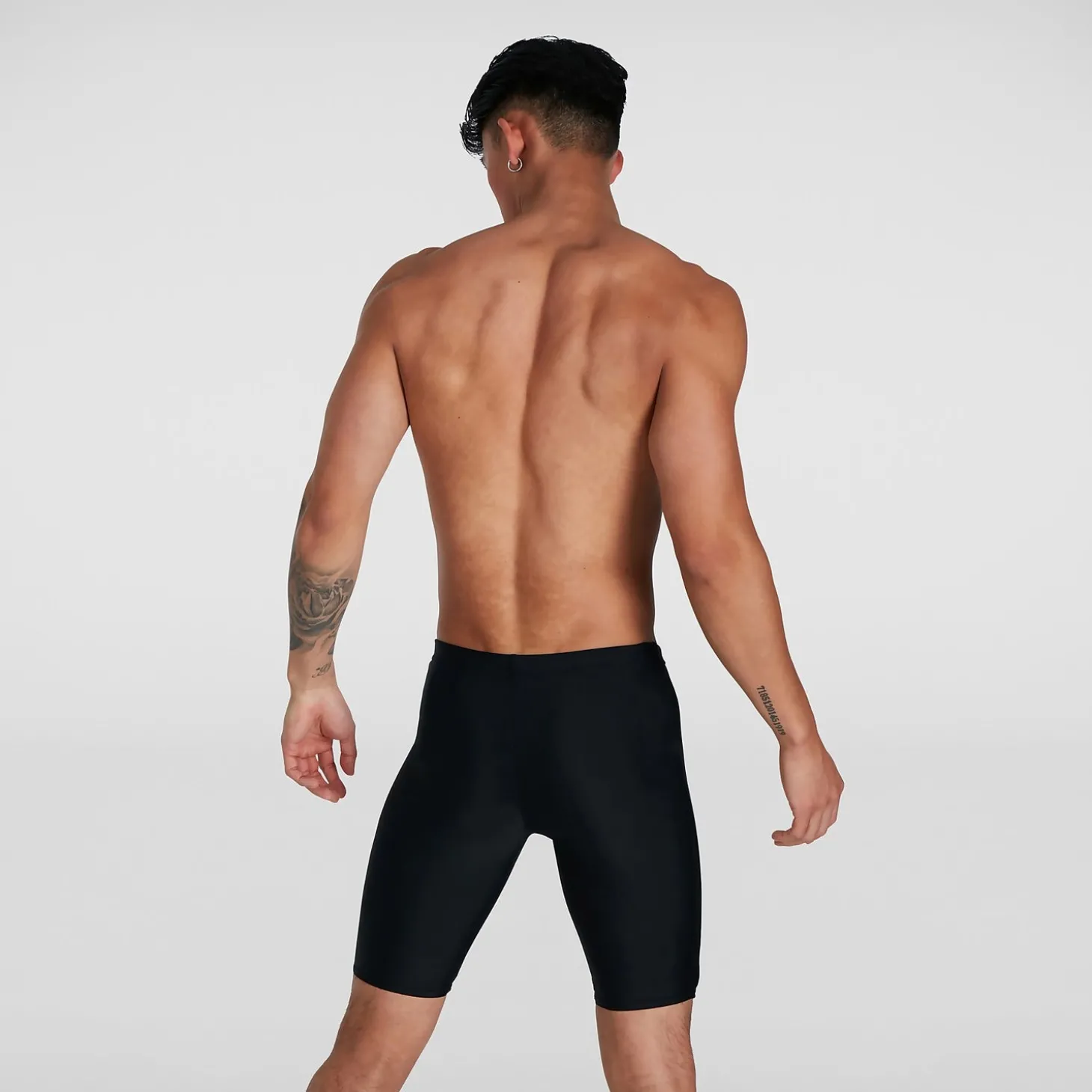 Boxer de bain Homme Allover coupe en V noir/orange