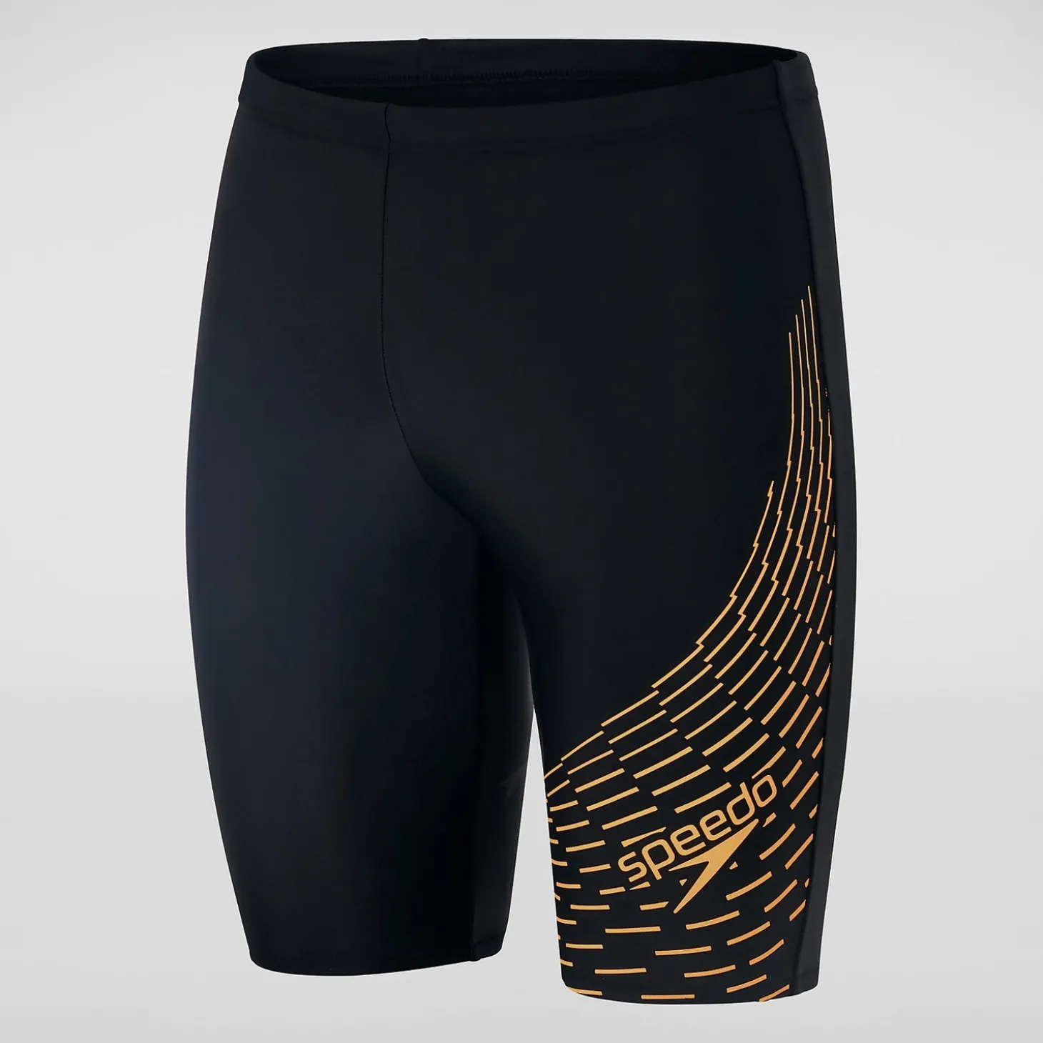Boxer de bain Homme Allover coupe en V noir/orange