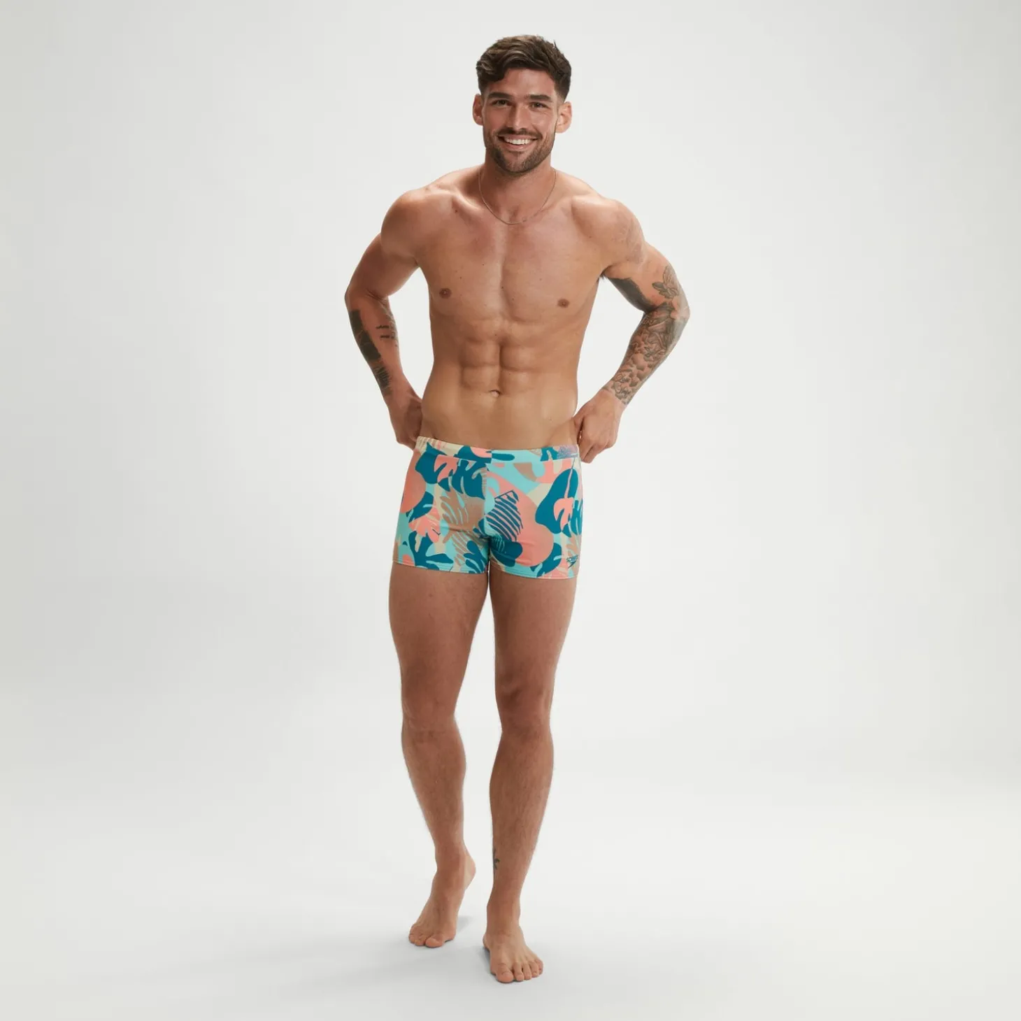 Boxer de bain Homme Escape bleu/rose