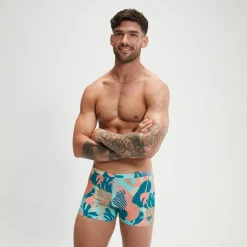 Boxer de bain Homme Escape bleu/rose
