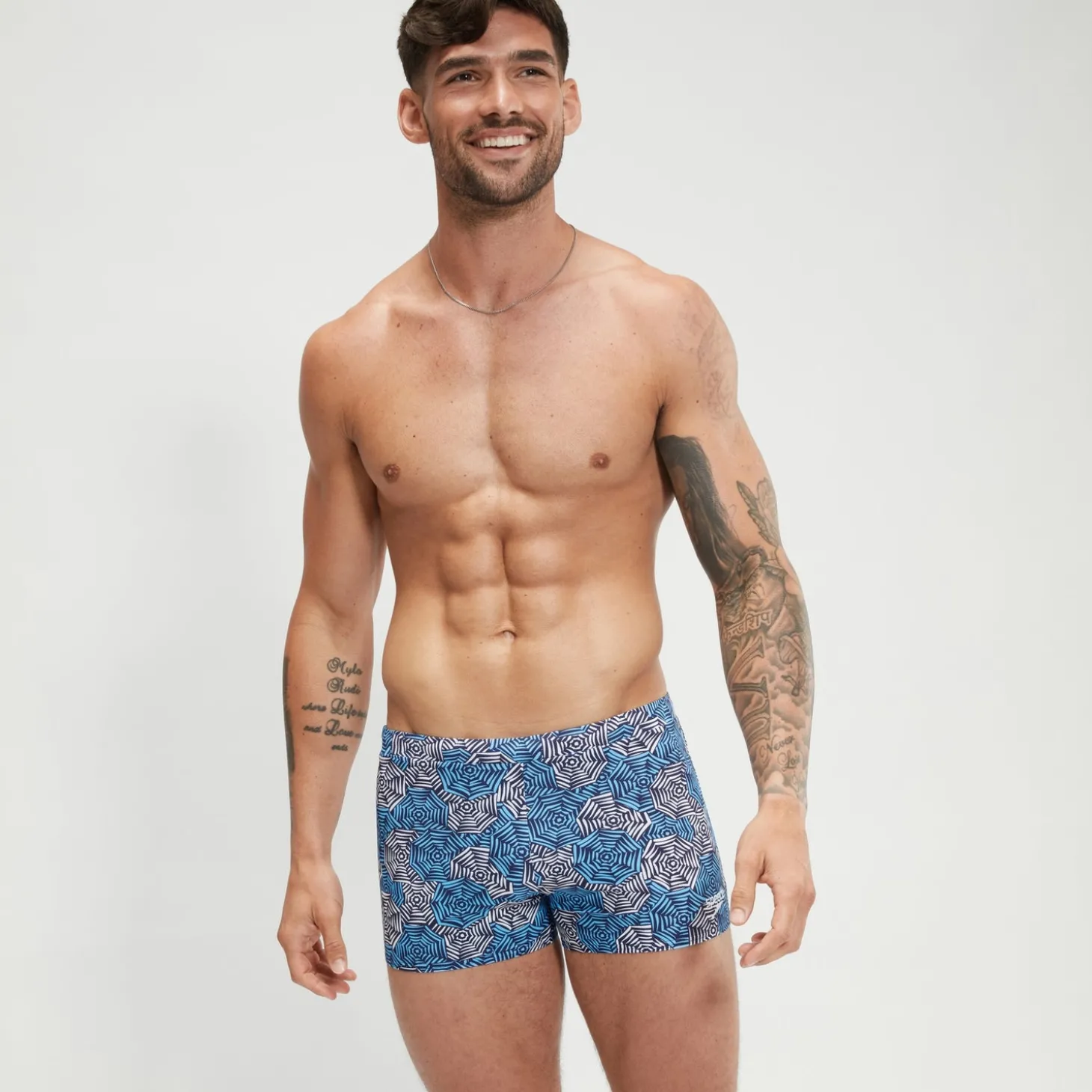Boxer de bain Homme Escape bleu/blanc