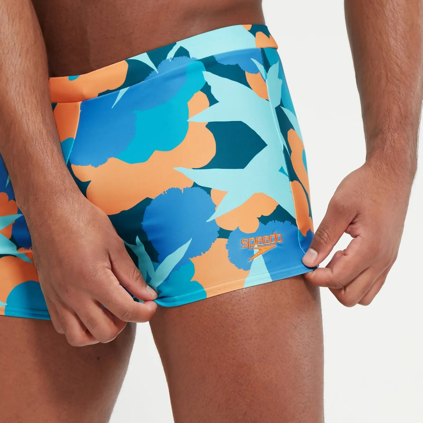 Boxer de bain Homme Escape bleu/abricot