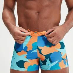 Boxer de bain Homme Escape bleu/abricot