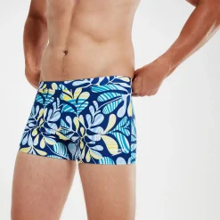 Boxer de bain Homme Escape bleu/blanc