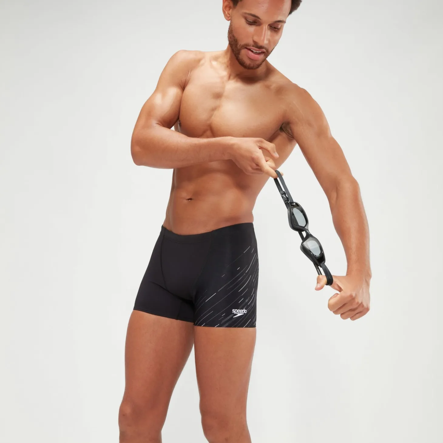 Boxer de bain Homme HyperBoom coupe en V noir/gris