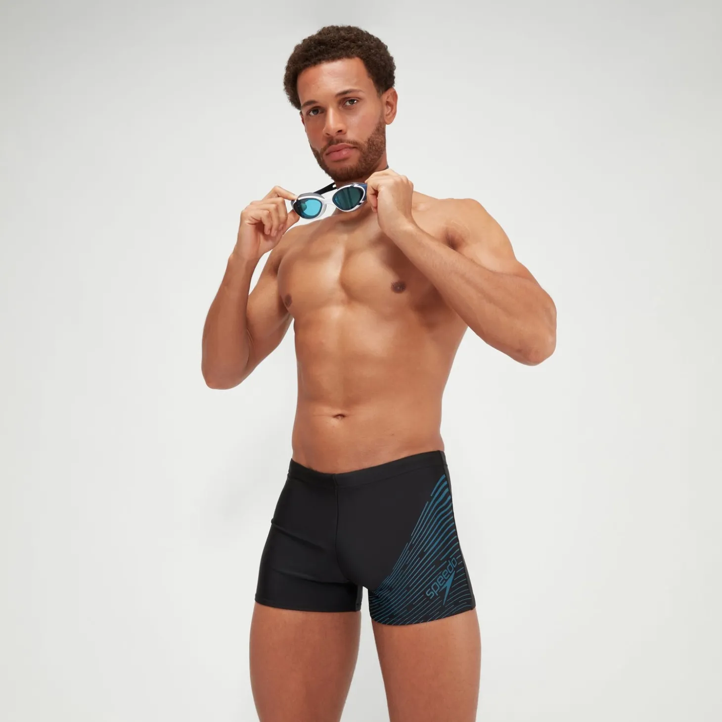 Boxer de bain Homme Medley Logo noir/bleu sarcelle