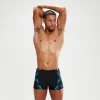 Boxer de bain Homme Tech Print noir/bleu