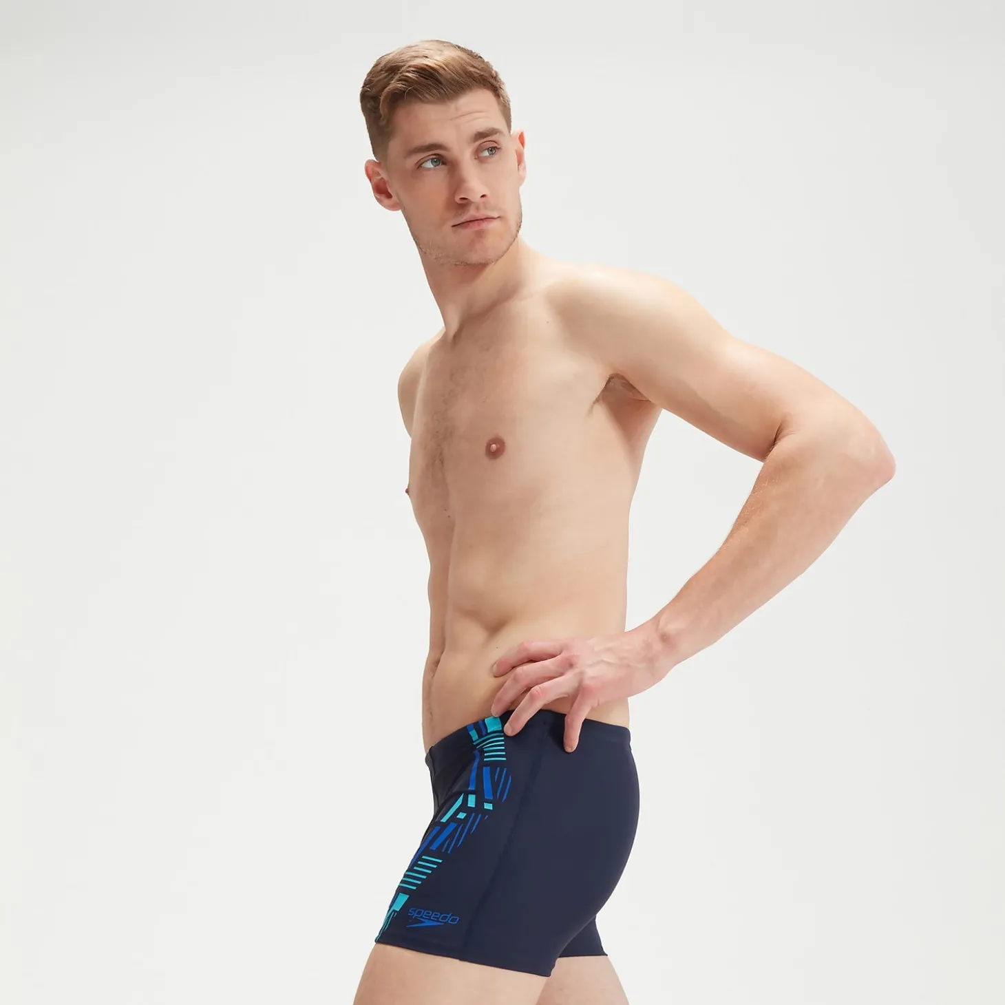 Boxer de bain Homme Tech Imprimé bleu marine/bleu