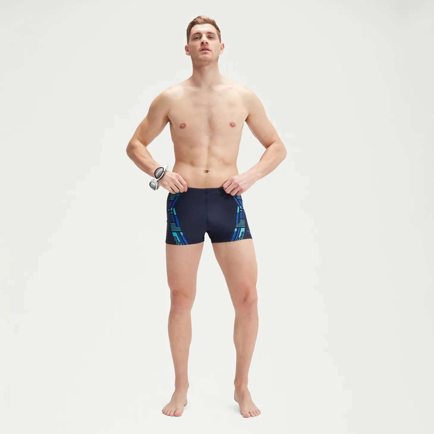 Boxer de bain Homme Tech Imprimé bleu marine/bleu
