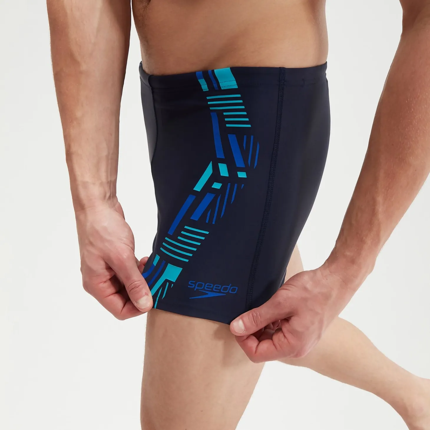 Boxer de bain Homme Tech Imprimé bleu marine/bleu