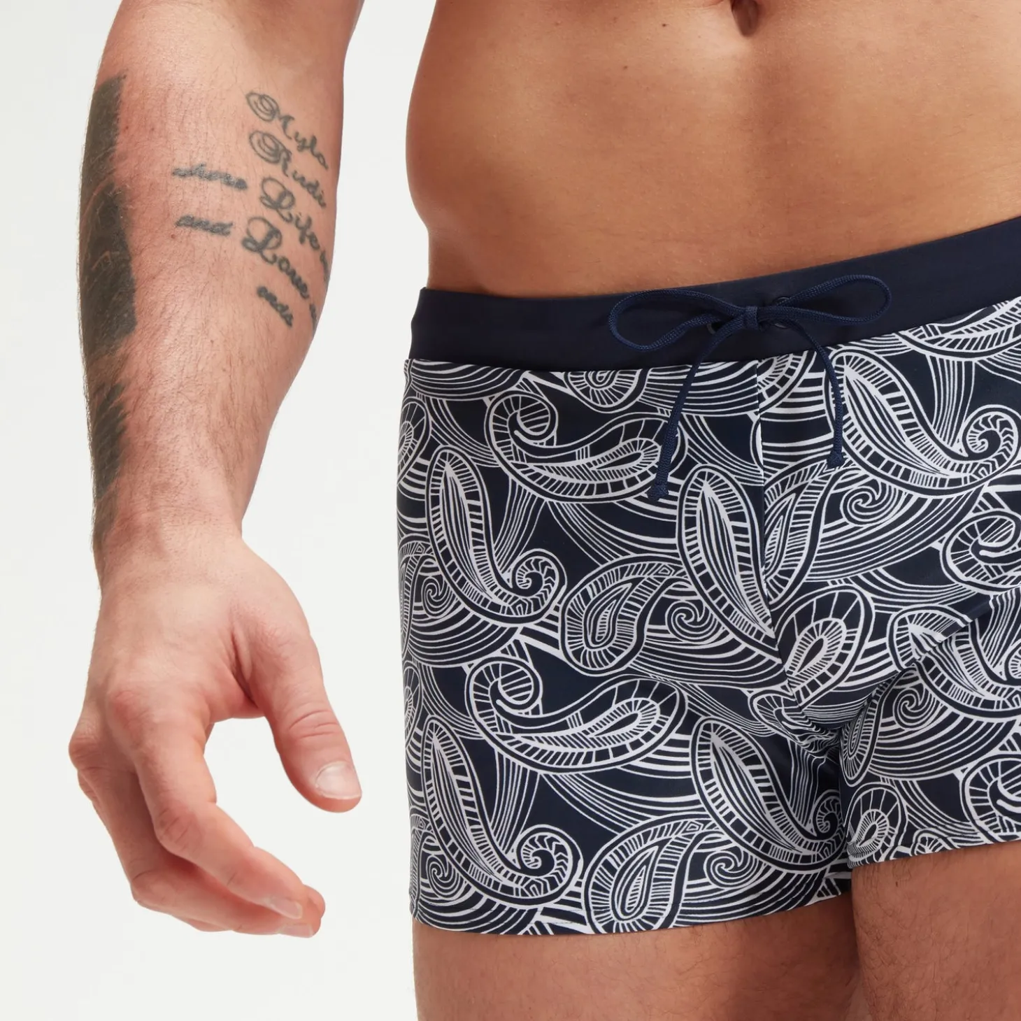 Boxer de bain homme Valmilton Bleu Marine/Blanc